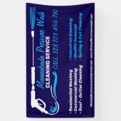 Drukwassen Navy Power Wash Cleaner Shop Spandoek (Verticaal)