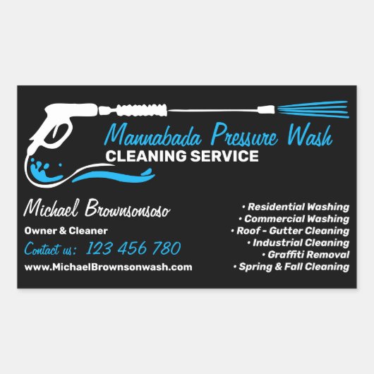 Drukwassen Rechthoekige Sticker (Voorkant)