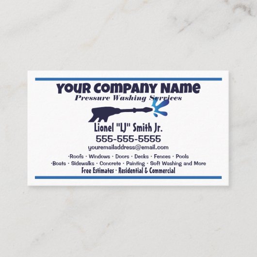 Drukwassen Visitekaartje (Voorkant)