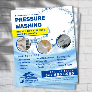 Drukwassen Water Splash Huis schoonmaak Flyer