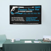 Drukwassen Zwart Power Wash Cleaner Shop Spandoek (Beurs)