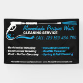 Drukwassen Zwart Power Wash Cleaner Shop Spandoek (Horizontaal)