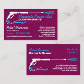 Drukwassen Zwart Power Wash paarse bordeaux Visitekaartje (Voorkant / Achterkant)