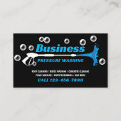 Drukwassen Zwart Power Washer House Reiniging Visitekaartje (Voorkant)