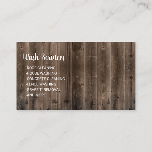 Drukwasvermogen reinigen Patriottisch hout Visitekaartje (Achterkant)