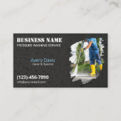 Drukwaswater druppels Power Wash Zwart Visitekaartje (Voorkant)