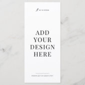 Drukwerk dinermenu 4x9" Upload uw ontwerp Menu (Voorkant)