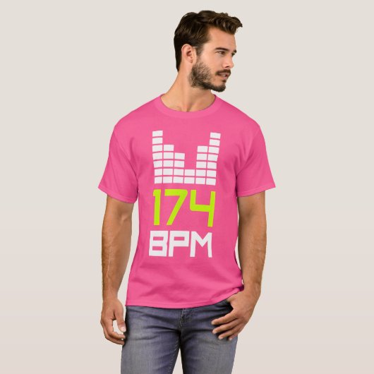 Drum and Bass 174 BPM DNB Music Liquid Oerwoud EDM T-shirt (Voorkant volledig)