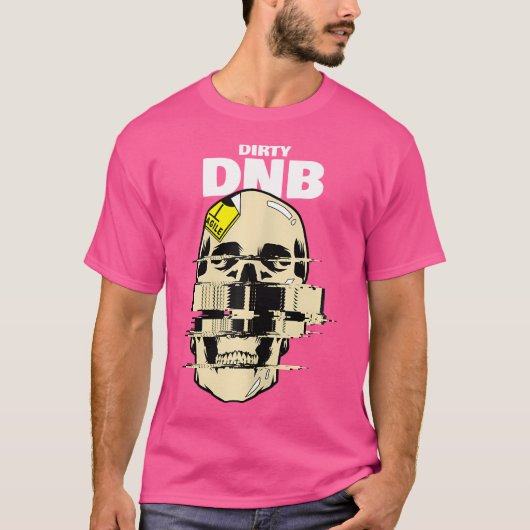 Drum and Bass Dirty DNB Skull Drum N Bass T-shirt (Voorkant)