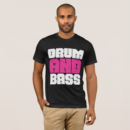 Drum and Bass Music T-Shirt (Voorkant volledig)