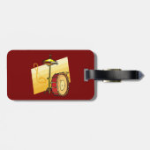 Drum and Cymbal Music Percussion Art Bagagelabel (Achterkant horizontaal)