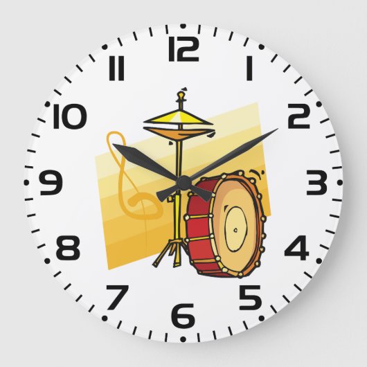 Drum and Cymbal Music Percussion Art Grote Klok (Voorkant)
