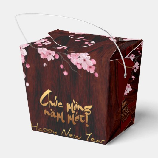 Drum Blossom Tet Hoa Anh Dao Vietnamees Nieuwjaar  Bedankdoosjes (Achterkant)