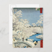 Drum bridge and Setting Sun Hill at Meguro Briefkaart (Voorkant / Achterkant)