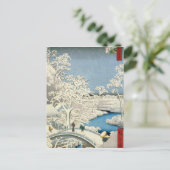 Drum bridge and Setting Sun Hill at Meguro Briefkaart (Staand voorkant)