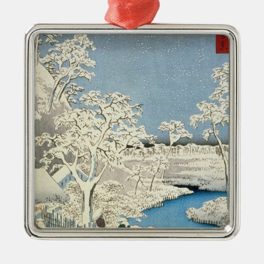 Drum bridge and Setting Sun Hill at Meguro Metalen Ornament (Voorkant)