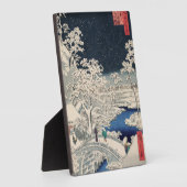 Drum Bridge in de sneeuwse Ukiyo-e Japanse kunst Fotoplaat (Zijkant)