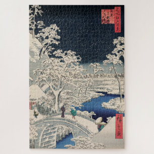 Drum Bridge in de sneeuwse  Ukiyo-e Japanse kunst Legpuzzel