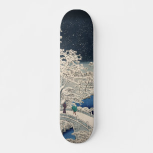 Drum Bridge in de sneeuwse  Ukiyo-e Japanse kunst Persoonlijk Skateboard