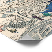 Drum Bridge in de sneeuwse  Ukiyo-e Japanse kunst Poster (Hoek)