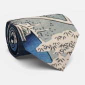 Drum Bridge in de sneeuwse  Ukiyo-e Japanse kunst Stropdas (Opgerold)