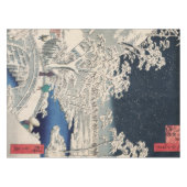 Drum Bridge in de sneeuwse  Ukiyo-e Japanse kunst Tafelkleed (Voorkant (Horizontaal))