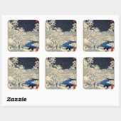 Drum Bridge in Meguro en Sunset Hill. Vierkante Sticker (Vel)