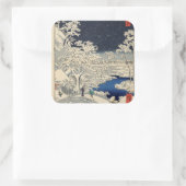 Drum Bridge in Meguro en Sunset Hill. Vierkante Sticker (Tas)