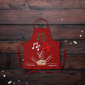 Drum cake, koekjestoentjes en muzieknoten rood schort