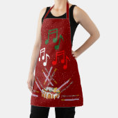 Drum cake, koekjestoentjes en muzieknoten rood schort (Insitu)