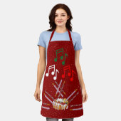 Drum cake, koekjestoentjes en muzieknoten rood schort (Gedragen)