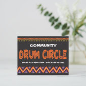 Drum Circle Event with local information Briefkaart (Staand voorkant)