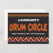 Drum Circle Event with local information Briefkaart (Voorkant / Achterkant)