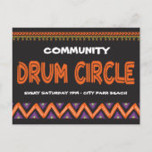 Drum Circle Event with local information Briefkaart (Voorkant)