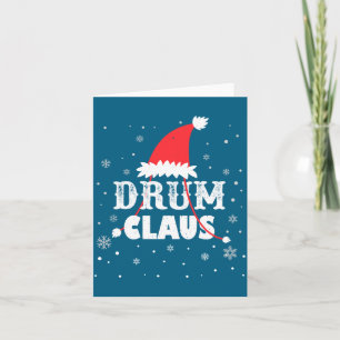 Drum Claus Kerstman Kerst Drummer Lange Mouwen Kaart