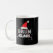 Drum Claus Kerstman Kerst Drummer Lange Mouwen  Koffiemok (Links)