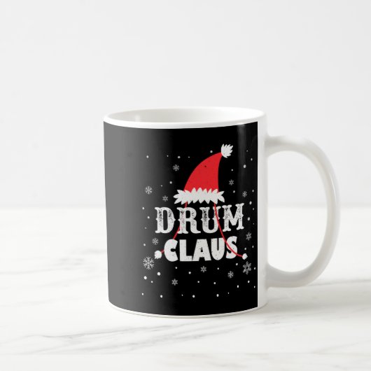 Drum Claus Kerstman Kerst Drummer Lange Mouwen  Koffiemok (Rechts)