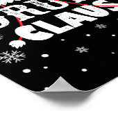 Drum Claus Kerstman Kerst Drummer Lange Mouwen Poster (Hoek)