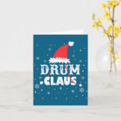 Drum Claus Santa Christmas Drummer Long Sleeve  Kaart (Gele Bloem)