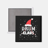 Drum Claus Santa Christmas Drummer Long Sleeve  Magneet (Voorkant / Achterkant)