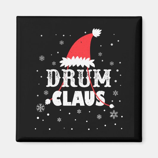 Drum Claus Santa Christmas Drummer Long Sleeve  Magneet (Voorkant)