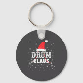 Drum Claus Santa Christmas Drummer Long Sleeve Sleutelhanger (Voorkant)