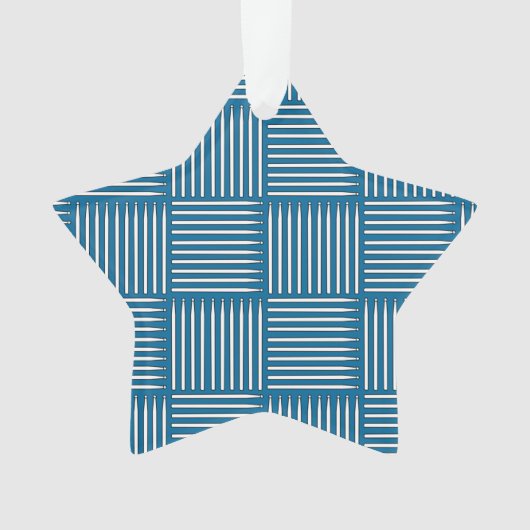 Drum Crosshatch Blue Ornament (voorkant)