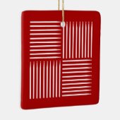 Drum Crosshatch Rood Keramisch Ornament (Rechts)