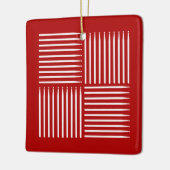 Drum Crosshatch Rood Keramisch Ornament (Links)
