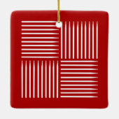 Drum Crosshatch Rood Keramisch Ornament (Achterkant)