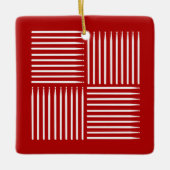 Drum Crosshatch Rood Keramisch Ornament (Voorkant)