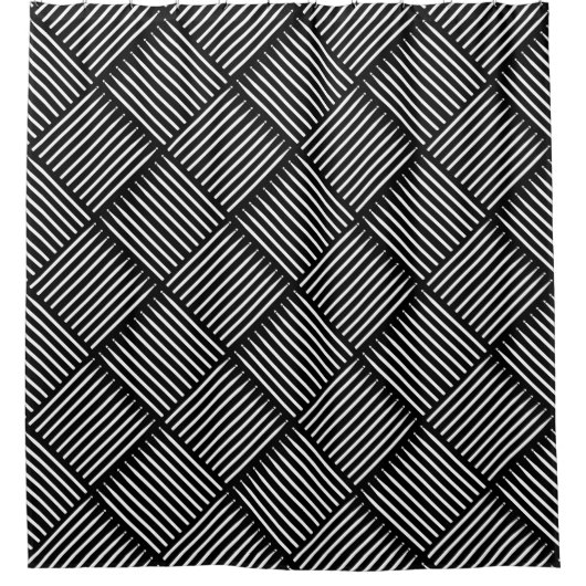 Drum Crosshatch Zwart Douchegordijn (Voorkant)