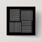 Drum Crosshatch Zwart Vierkante Button 5,1 Cm (Voorkant)