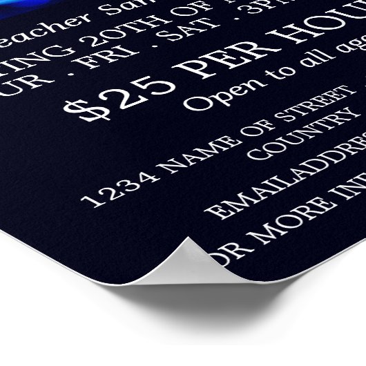 Drum Cymbal, Drum lessen Adverteren Poster (Hoek)